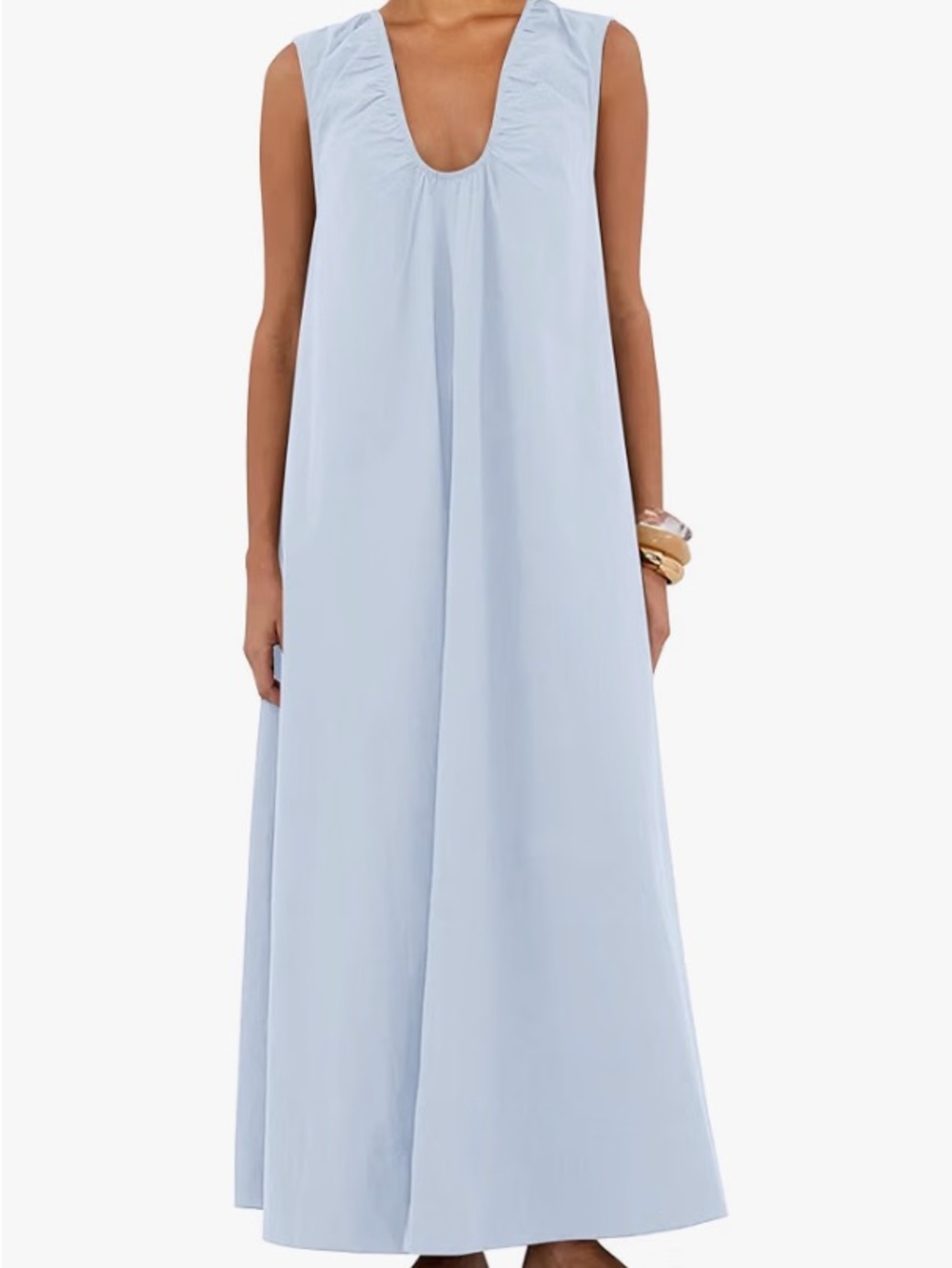 Light Blue Sleeveless Maxi Dress